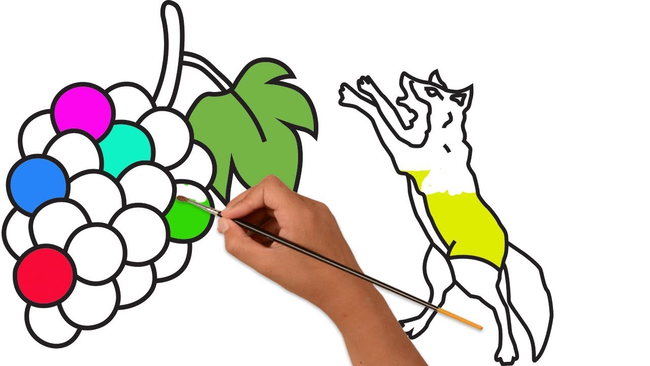 1280x720 how to draw grapes coloring pages drawing grapes and fox