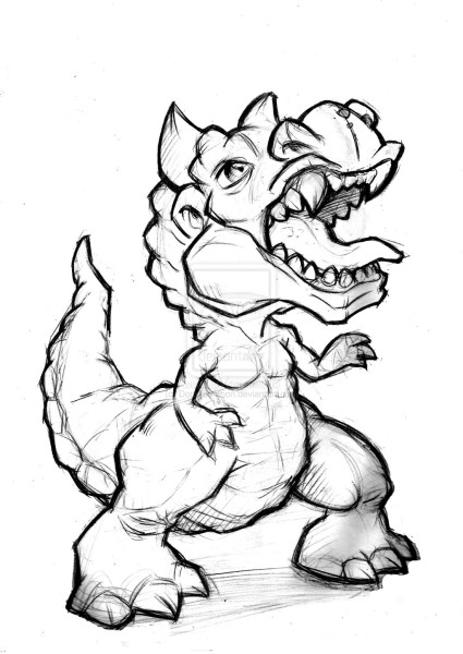 425x600 Cartoon Carnotaurus Coloring