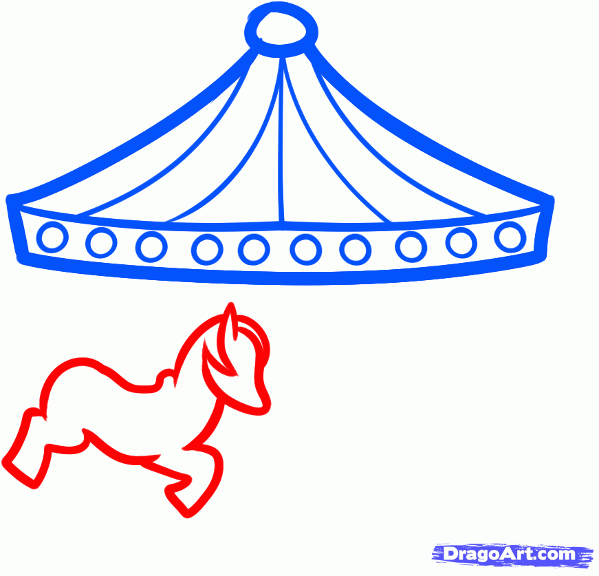 871x837 How To Draw A Carousel, Step