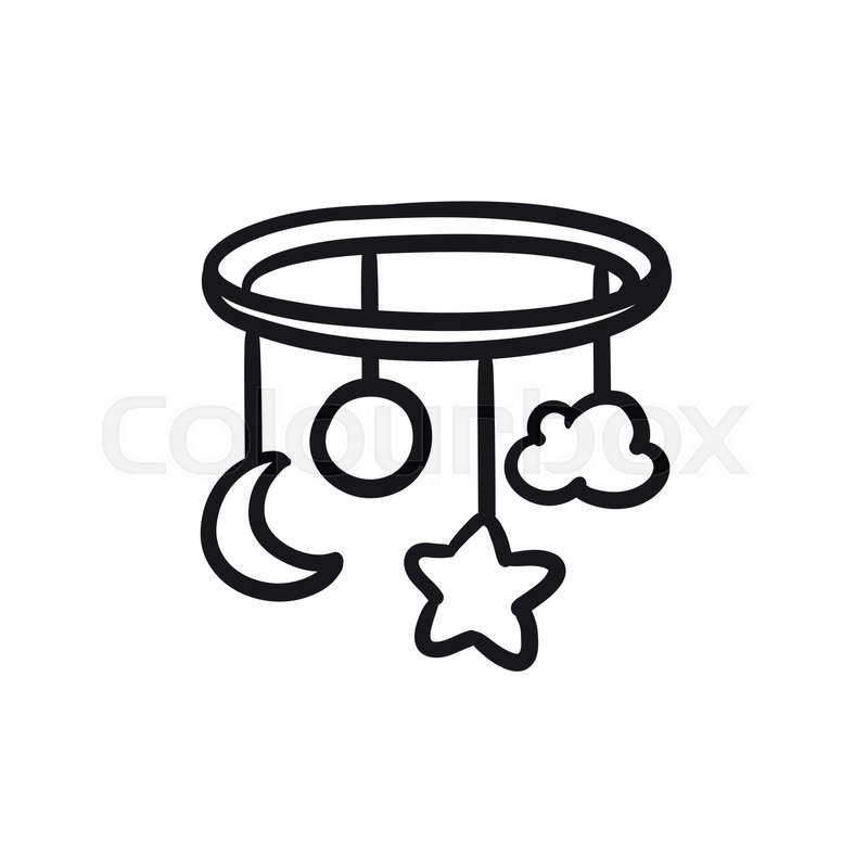 800x800 Baby Bed Carousel Vector Sketch Icon Stock Vector Colourbox