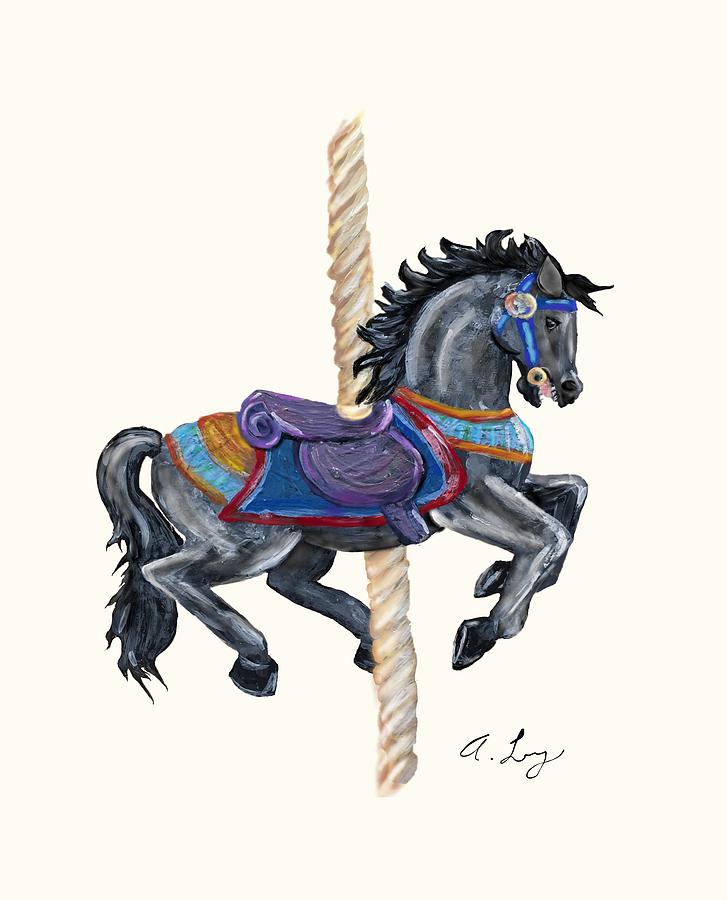 727x900 Carousel Horse Painting