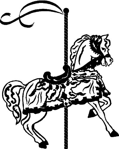 400x500 carousel horse wall decal removable nursery wall