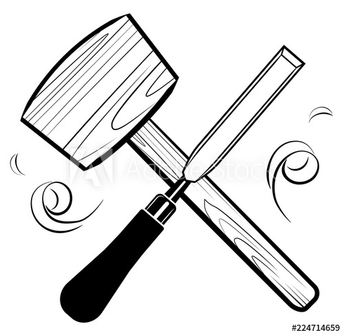 500x487 Woodworking And Carpentry Tools Emblem Logo Vector Mallet