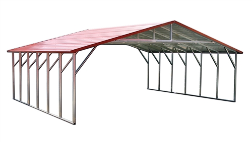 500x283 Boxed Eave Triple Wide Metal Carport