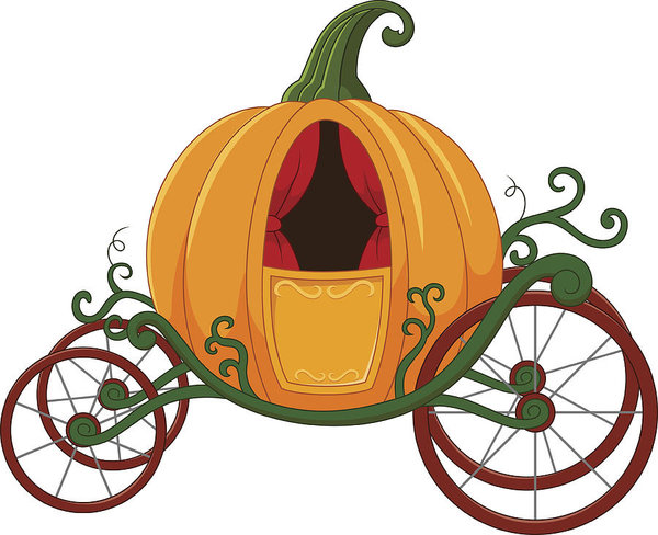 600x488 Cartoon Pumpkin Carriage Art Print