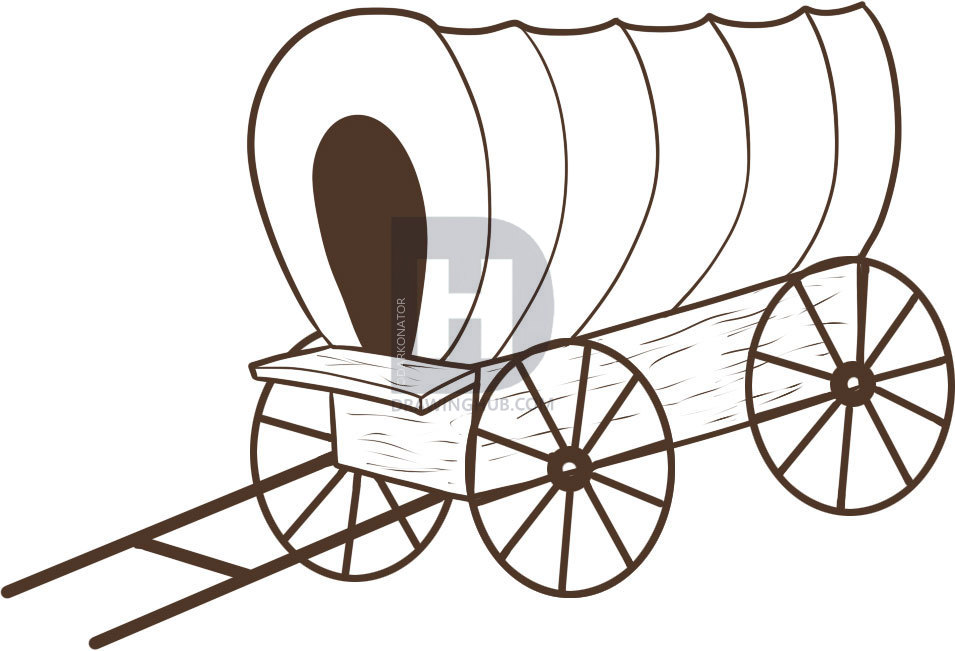 955x651 How To Draw A Wagon, Step