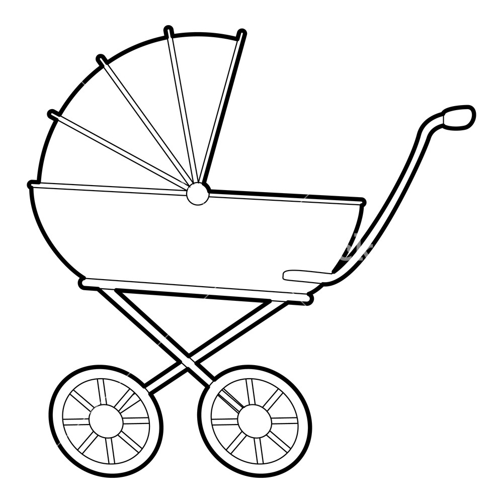 1000x1000 baby carriage icon isometric illustration of baby carriage
