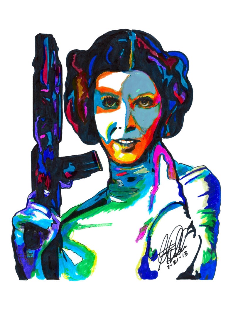 794x1059 princess leia carrie fisher actress star wars alderaan etsy
