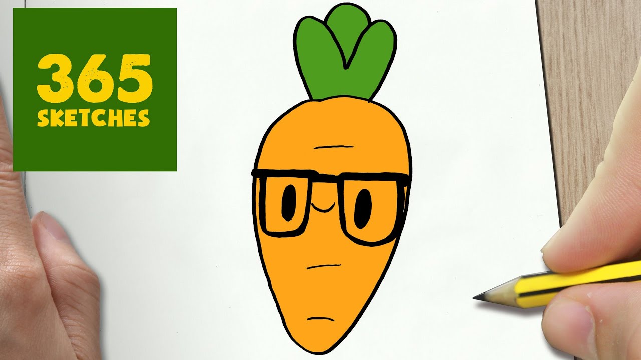 1280x720 How To Draw A Carrot Cute, Easy Step