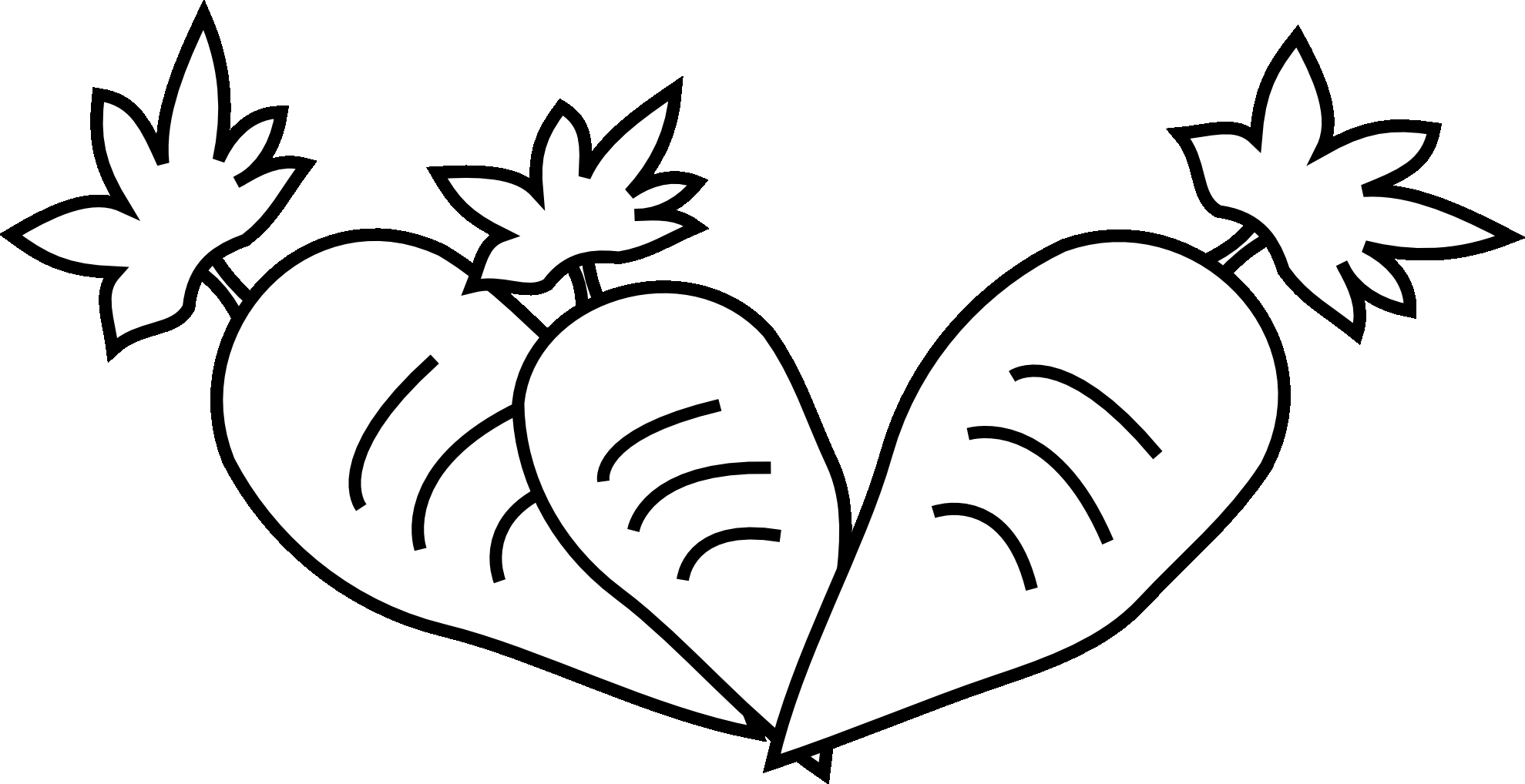 1979x1018 Carrot Drawing Black And White For Free Download