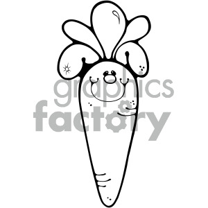 300x300 Black And White Cute Cartoon Carrot Clipart Royalty Free Clipart