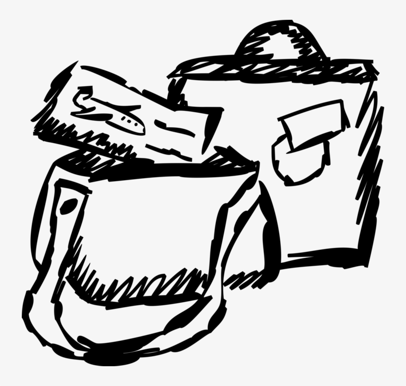 820x780 Vector Illustration Of Passenger Travel Luggage Carry