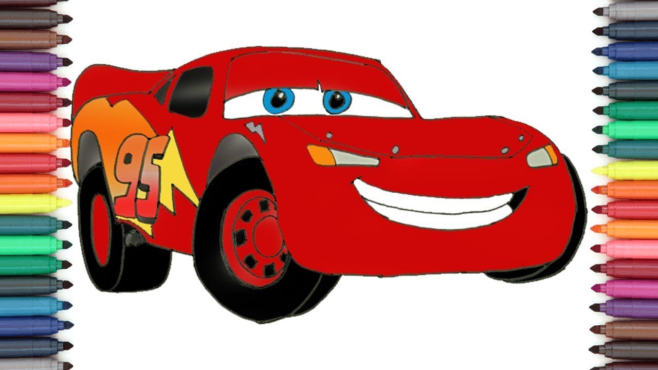 1280x720 How To Draw Car Lightning Mcqueen From A Cartoon Of Disney Cars