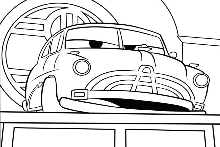 850x567 Coloring Car Pages Doc The Boss In Radiator Springs Cars Coloring