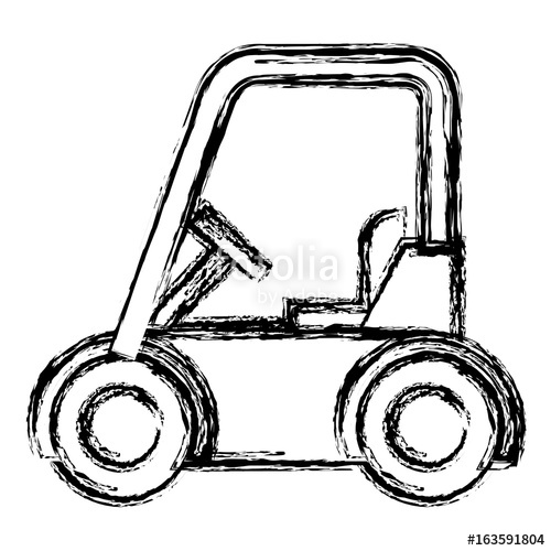 500x500 Golf Cart Drawing