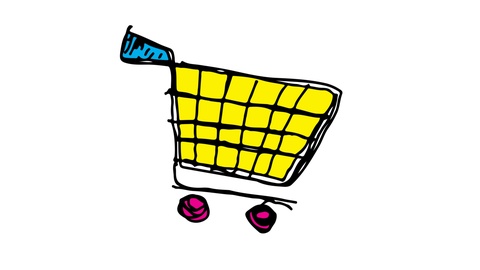 480x270 Video Hand Drawing Icon White Screen With Theme Of Cart