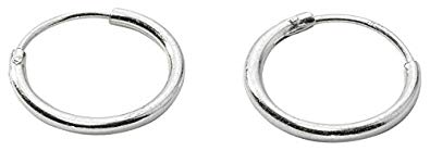 395x139 sterling silver small endless hoop earrings for cartilage, nose