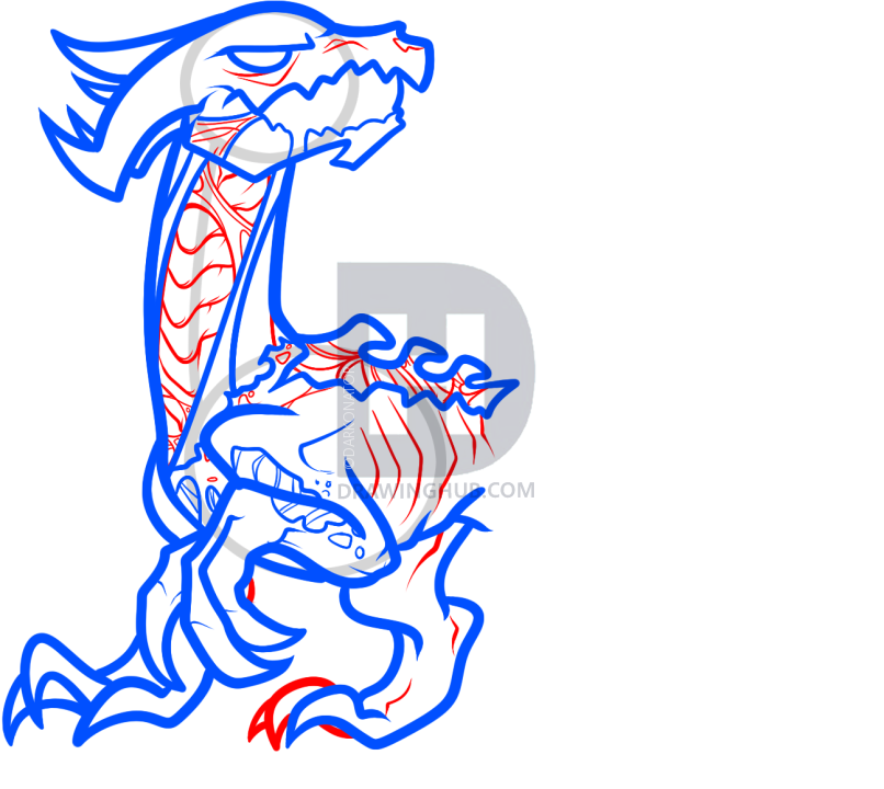 806x720 How To Draw A Death Dragon, Step