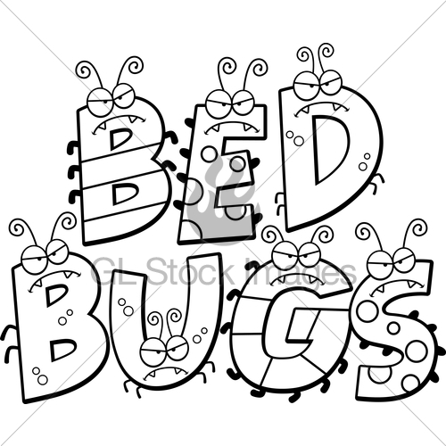 500x500 Cartoon Bed Bug Text Gl Stock Images