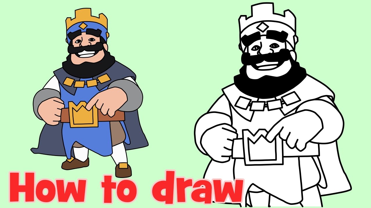 1280x720 how to draw king from clash royale full body drawing