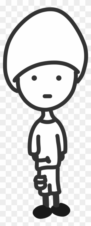 320x793 quiet boy black white line art drawing scalable vector