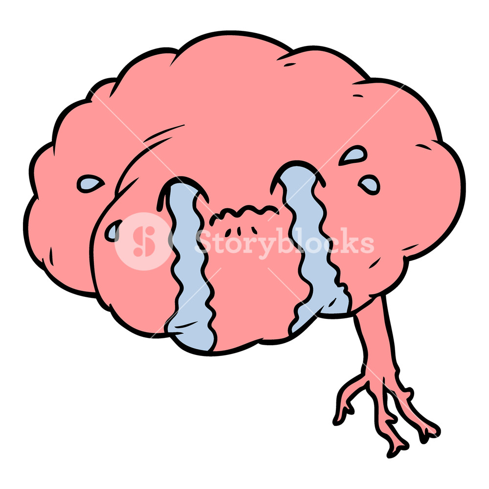 1000x1000 Cartoon Brain With Headache Royalty Free Stock Image