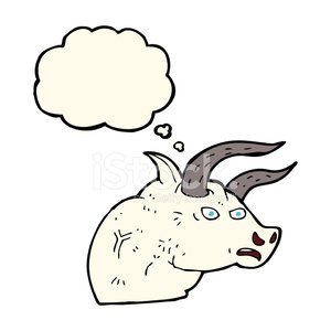 300x300 Cartoon Angry Bull Head With Thought Bubble Stock Vectors