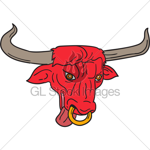 500x500 Texas Longhorn Red Bull Drawing Gl Stock Images