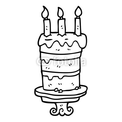 400x400 Line Drawing Cartoon Birthday Cake Buy Photos Ap Images