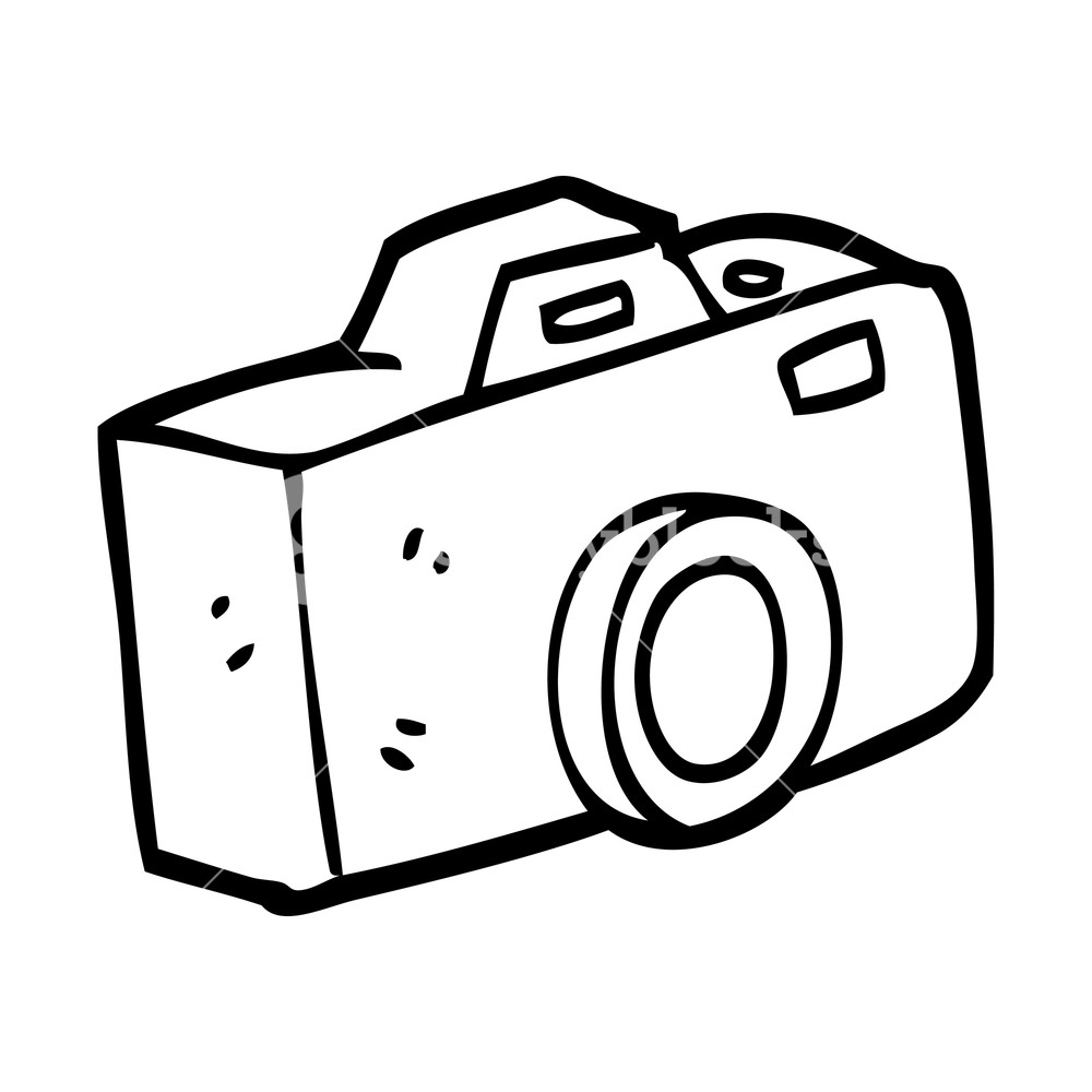 1000x1000 Black And White Cartoon Camera Royalty Free Stock Image
