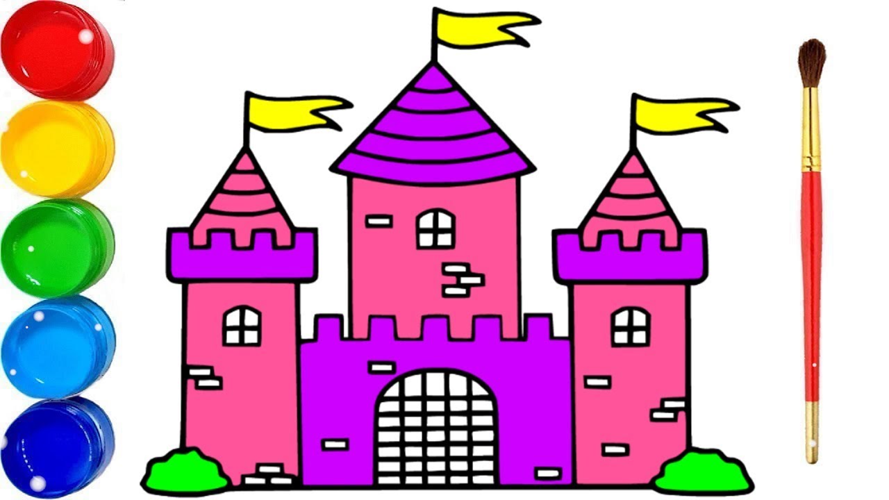 1280x720 How To Draw A Cute Cartoon Castle