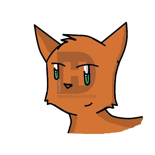 500x500 How To Draw A Cartoon Cat Head, Step