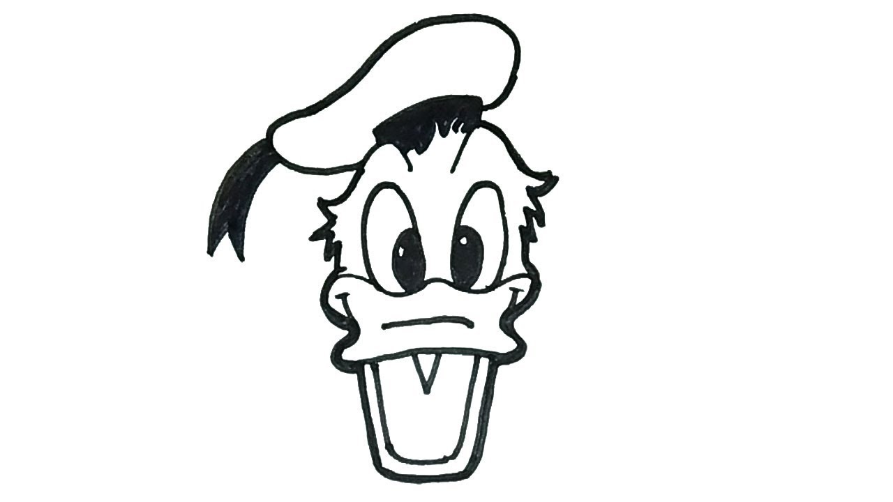 1280x720 How To Draw Donald Duck Cartoon Characters Drawing Easy Step