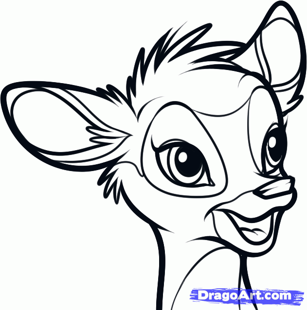 631x638 How To Draw Bambi Easy, Step