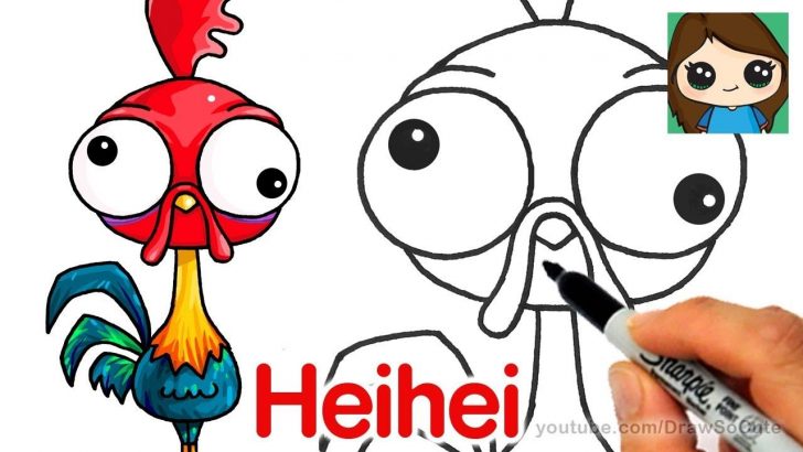 728x410 Chicken Drawing Funny A Cartoon Baby Easy Step Fight Breast Foot