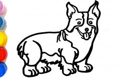 236x157 Corgi Drawing Step