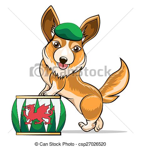 450x470 corgi and drum illustration of corgi with dragon drum drawn