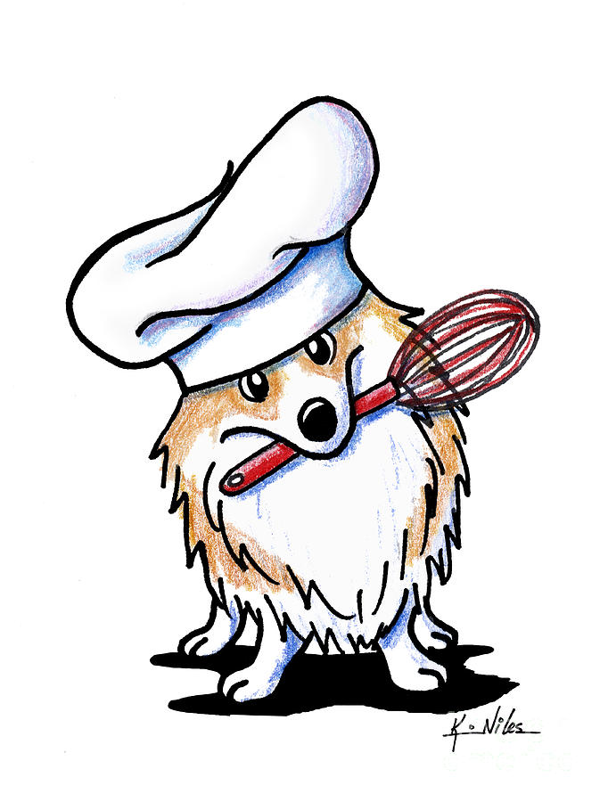 682x900 Corgi Chef Drawing