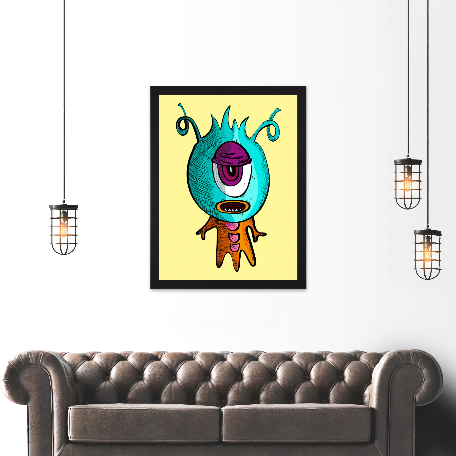 1800x1800 Painting Drawing Design Weird Cool Cartoon Monster Art Large