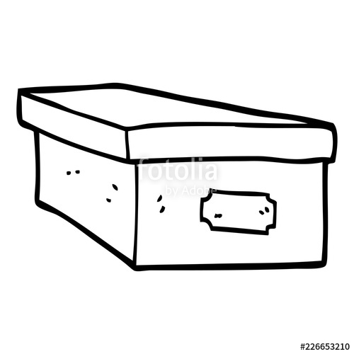 500x500 Line Drawing Cartoon Office Filing Box Stock Image And Royalty
