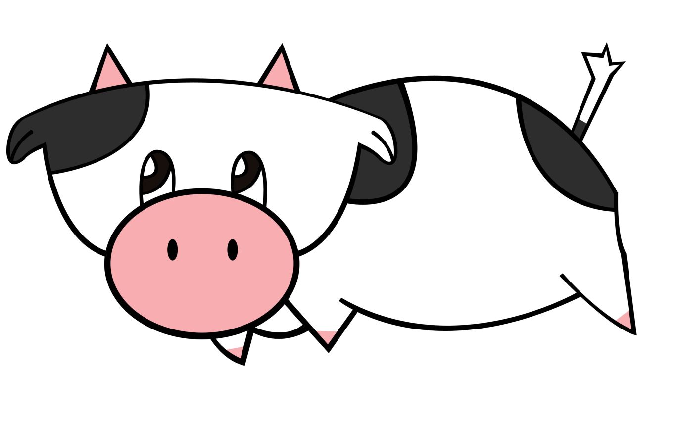 1368x855 Cartoon Cow Drawing Easy