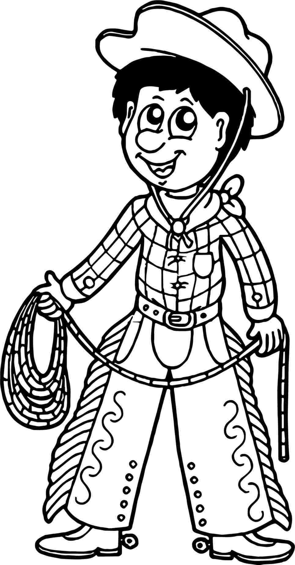 965x1849 Cartoon Cowboy Drawing