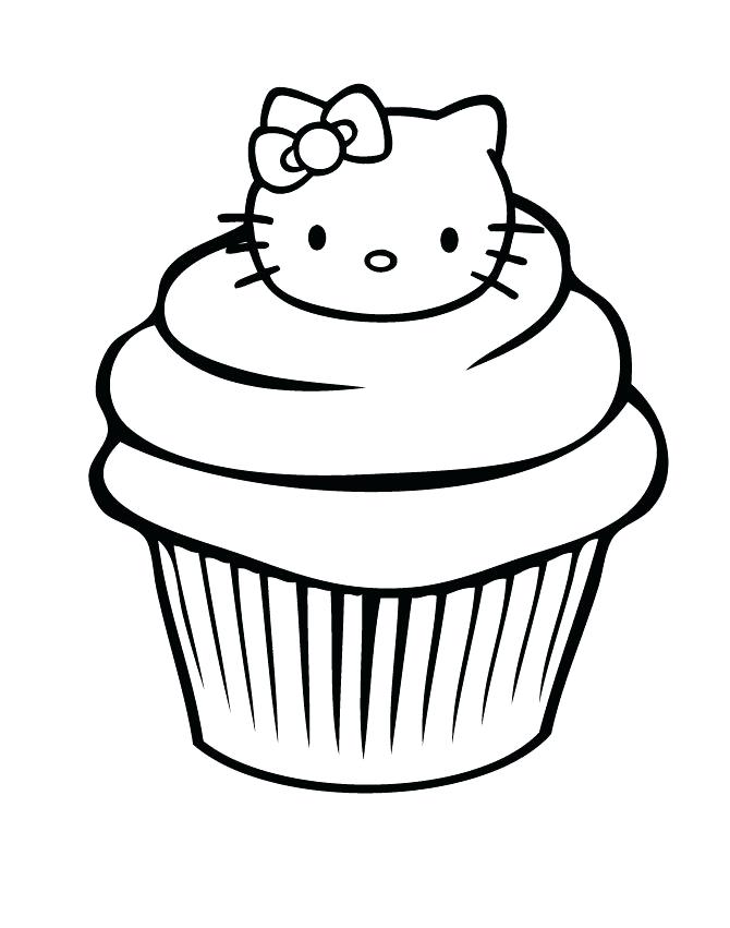 670x851 Cupcakes Drawing Art At Free For Personal Use Hello Kitty