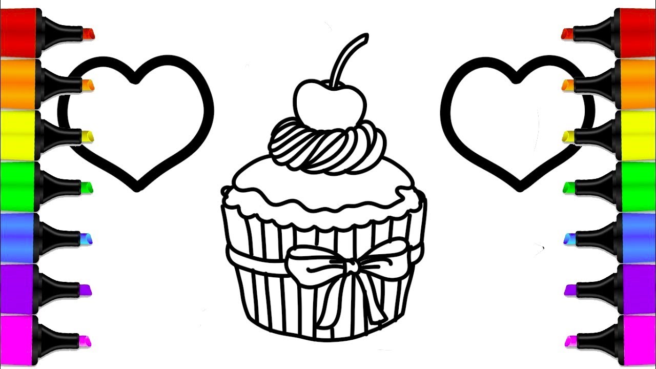 1280x720 How To Draw A Cartoon Cupcake L Drawing And Coloring Pages Learn