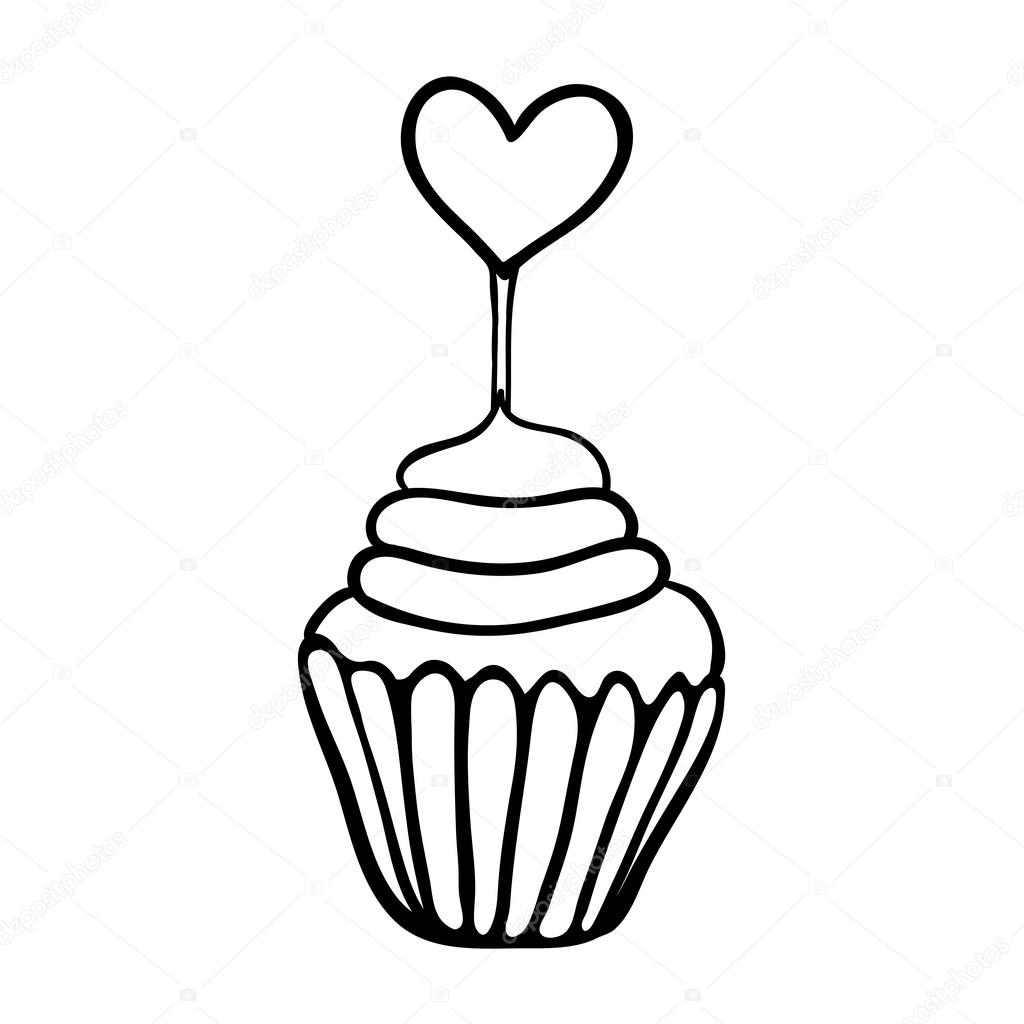 1024x1024 Cupcake Drawing Heart For Free Download