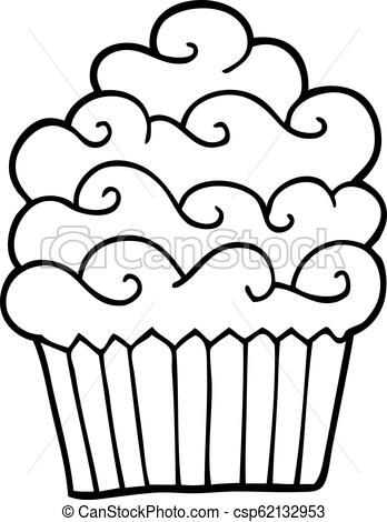 348x470 Black And White Cartoon Vanilla Cupcake