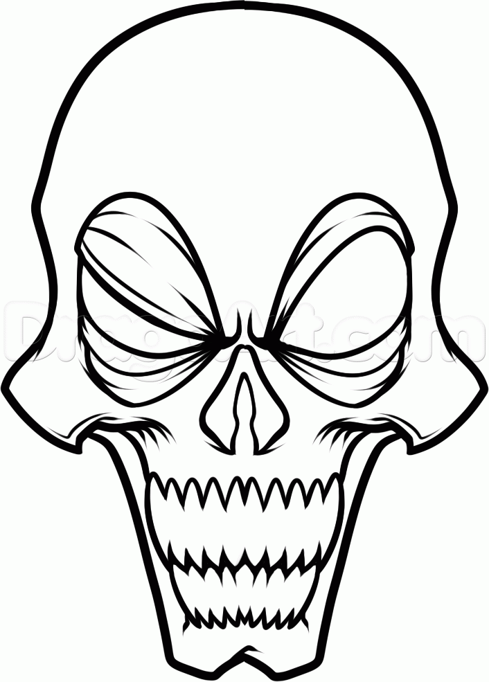 706x985 How To Draw A Deadpool Skull, Step