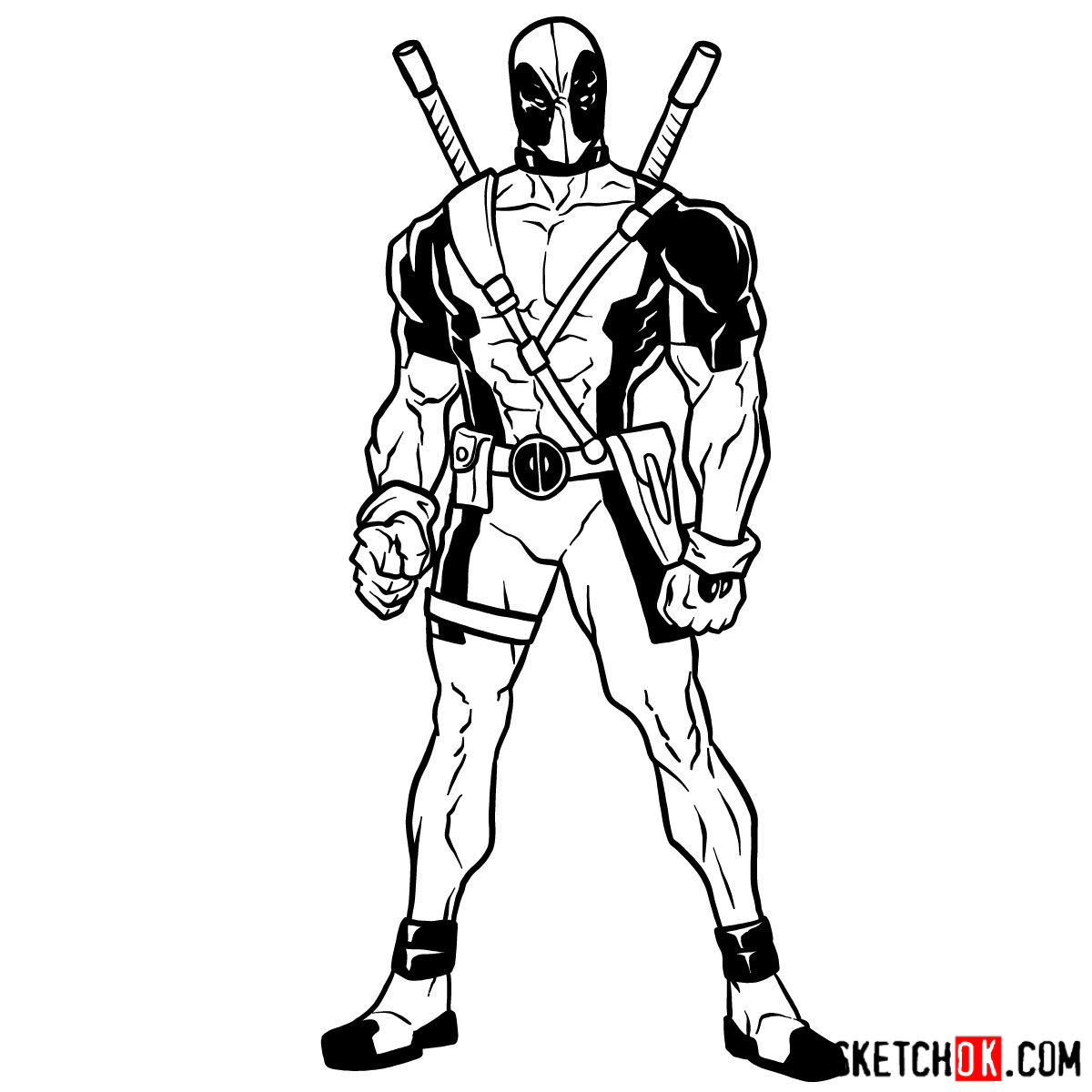 1200x1200 How To Draw Deadpool In Full Growth