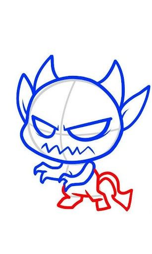 307x512 How To Draw A Cartoon Devil For Android Other Drawings