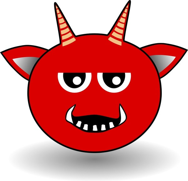 600x578 Little Red Devil Head Cartoon Free Vector In Open Office Drawing